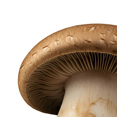 Brown Edible Mushroom Isolated On Black Background Photo Detailed Closeup