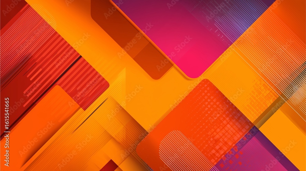 Poster abstract geometrical composition: a vibrant and dynamic composition of geometric shapes, rendered in