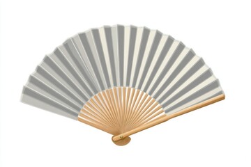 Light gray and white striped hand fan