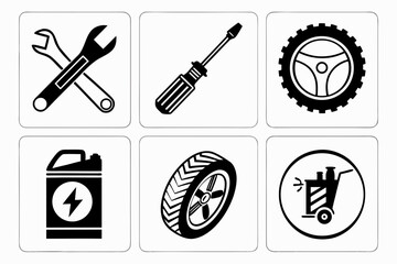 Automotive Service and Repair Icons Collection.