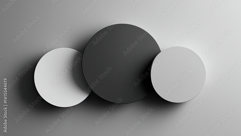 Aufkleber three overlapping circles in grayscale