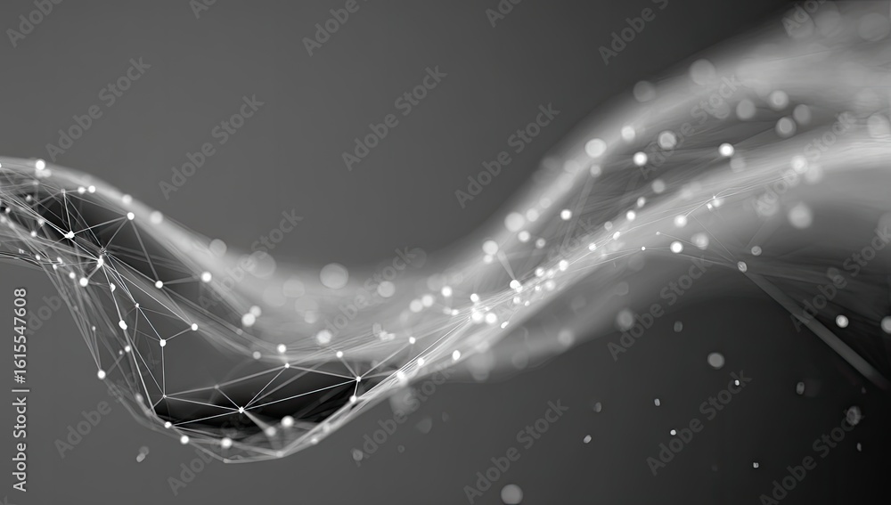 Poster abstract grayscale network flowing design