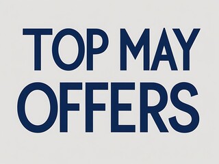 Bold navy blue text displaying the phrase "top may offers".