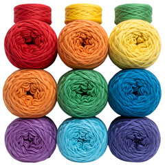 Colorful Yarn Balls Arranged In A Rainbow Pattern Illustration