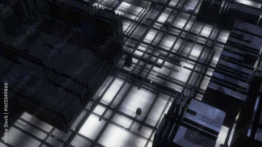 Poster neon citadel red grid uprising loop animated