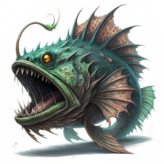 Venomgill Demon Icon, fantasy DnD style, isolated transparent background, monster, game concept