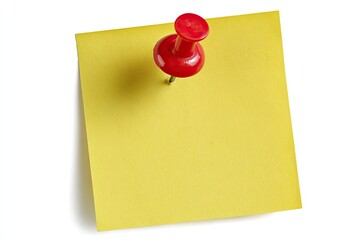 Sticky note pinned to white background