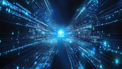Digital tunnel of light, data streams