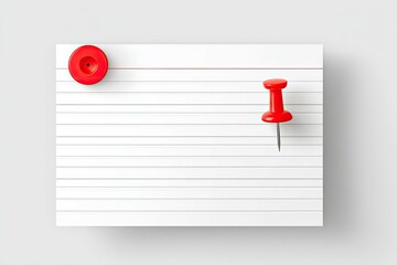 Blank lined notepaper with two red pushpins
