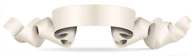 Elegant, curved banner of off-white paper