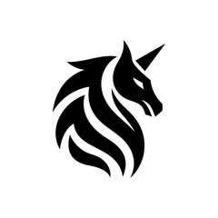 Monochrome Unicorn Logo for Branding