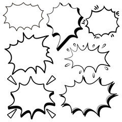 Comic Speech Bubble Set – Blank Cartoon Dialogue Balloons for Pop Art and Manga Design