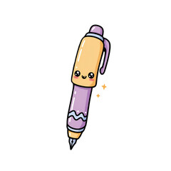 Cute Pixelated Pen Illustration Isolated On Transparent Background
