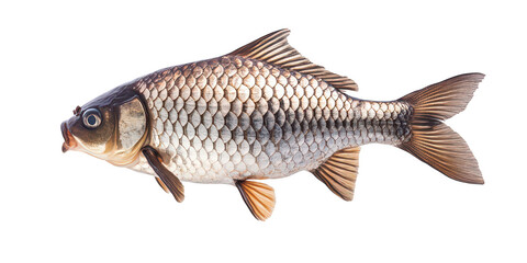 Fototapeta premium Realistic Carp Fish Illustration on White Background