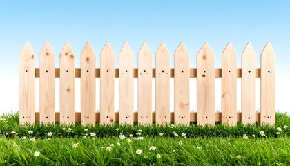 Wooden fence in a grassy field