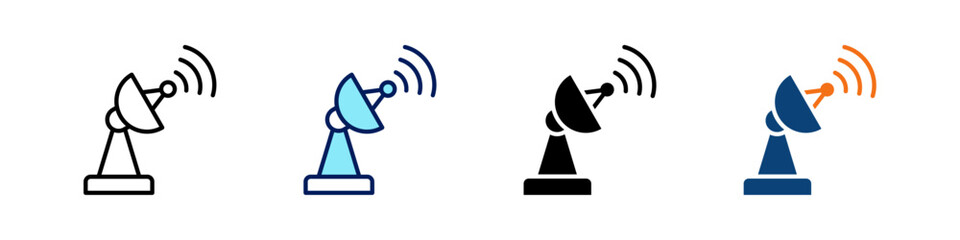 Satellite Antenna All In One Icon Multi Styles Vector Set