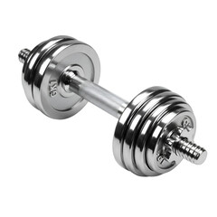 Fototapeta premium Isolated Chrome Dumbbell Illustration On Transparent Background For Fitness