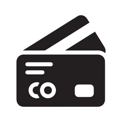 Credit cards icon, vector symbol for payment, banking, and finance. Debit card glyph for online shopping and transactions, isolated.

