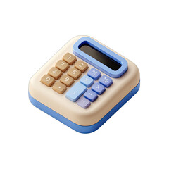 Pastel-colored calculator, 3D render