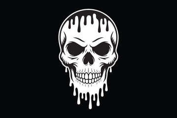 dripping skull illustration vector