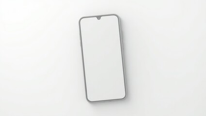 Gray smartphone on a white surface.