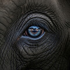 Close-Up of Elephant Eye with Reflection – HD Wildlife Wallpaper for Desktop