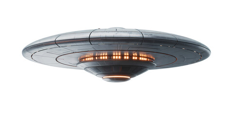  Futuristic UFO Spaceship with Glowing Underside