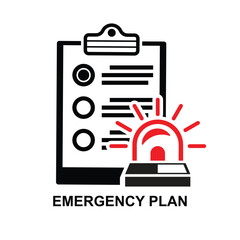 Emergency plan icon isolated on background vector illustration.
