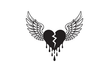 Obraz premium broken heart illustration vector