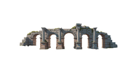  Ancient Stone Archway Ruins Isolated