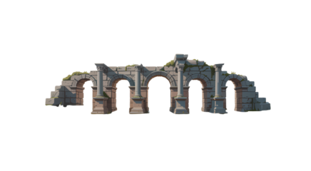  Ancient Stone Archway Ruins Isolated