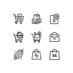 shopping icons set