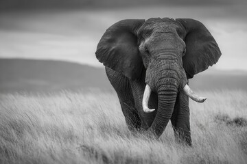 Naklejka premium Requesting your attention The African bush elephant is the larger type among African elephants previously grouped with the African forest elephant as one species