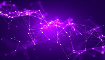 Abstract Purple Network: Connected Dots and Lines on Dark Background