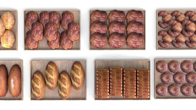 many types of bread in tray