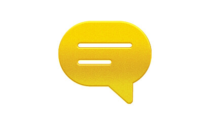Vector illustration of a golden speech bubble - 3d gold effect icon - Chat icon - Message icon - Dialog
