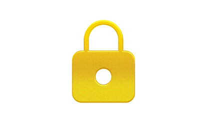 Golden Padlock Icon – Isolated 3D Element for Digital Protection