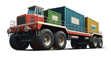 Fototapeta premium Truck frequently carrying containers for delivery