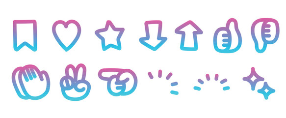 手書き風SNSアイコンセット