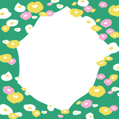 芝生と花のフレーム