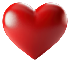PNG 3D heart shape symbol red illustration.