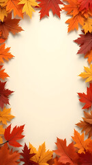 Fototapeta premium Autumn Border Frame With Copy Space Area