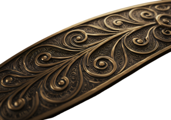 Detailed Bronze Ornament Illustration On Transparent Background
