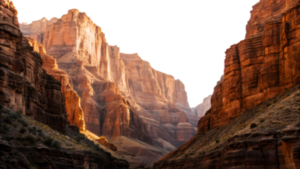 A rocky canyon formation, isolated on transparent background
