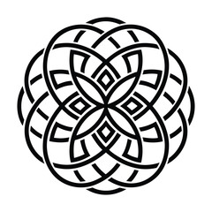 Naklejka premium Celtic knot mandala with interlocking loops