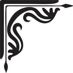 Obraz premium Elegant Corner Flourish Design A Decorative Ornament with Swirling Lines and a Classic Aesthetic for Invitations and Embellishments