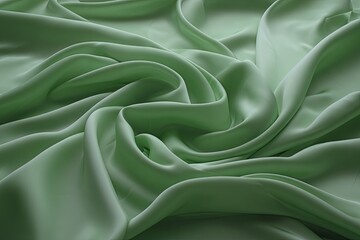 Obraz premium Soft, light green silk drapes in swirling folds