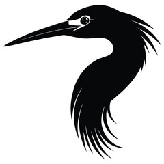 heron silhouette isolated on white