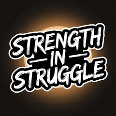 Obraz premium Strength in Struggle — barbell with vines wrapping around, thick white outline