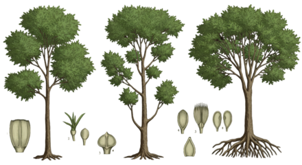 Detailed Realistic Tree Illustration On Transparent Isolated Background